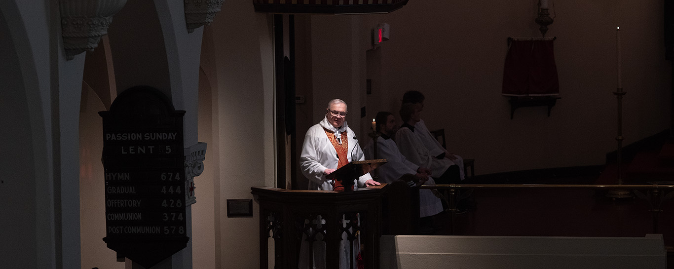 Fr Roger Young gives the sermon on Passion Sunday