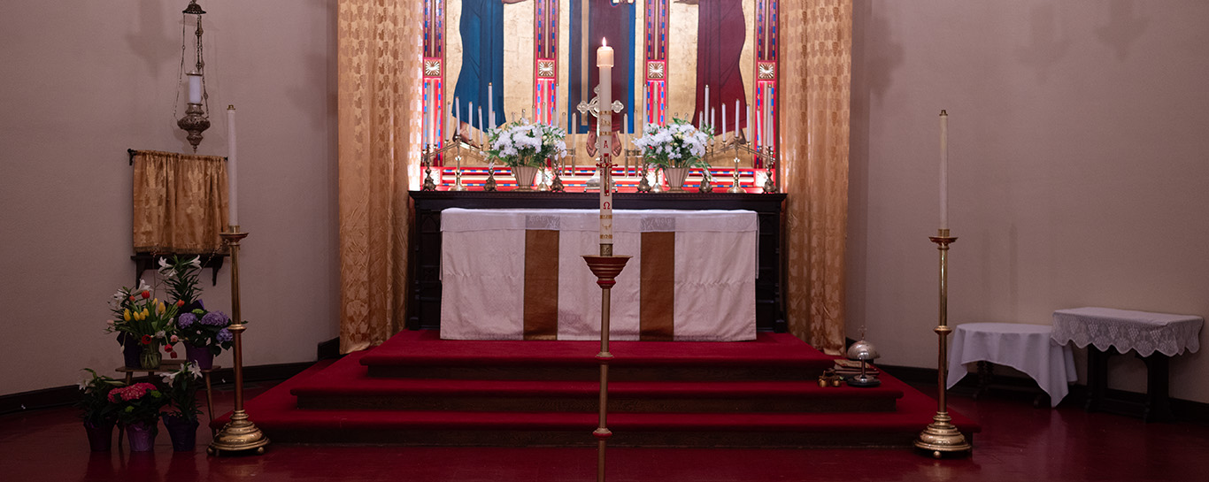 Christ candle and altar after Easter Vigil