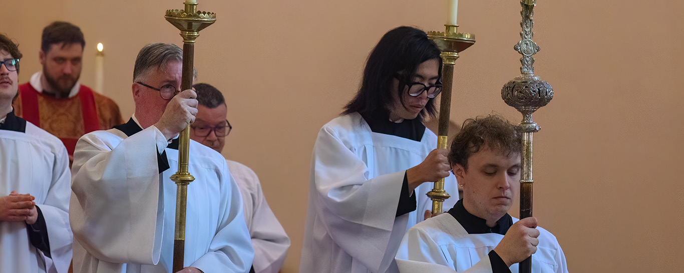 Servers recessing during the closing hymn