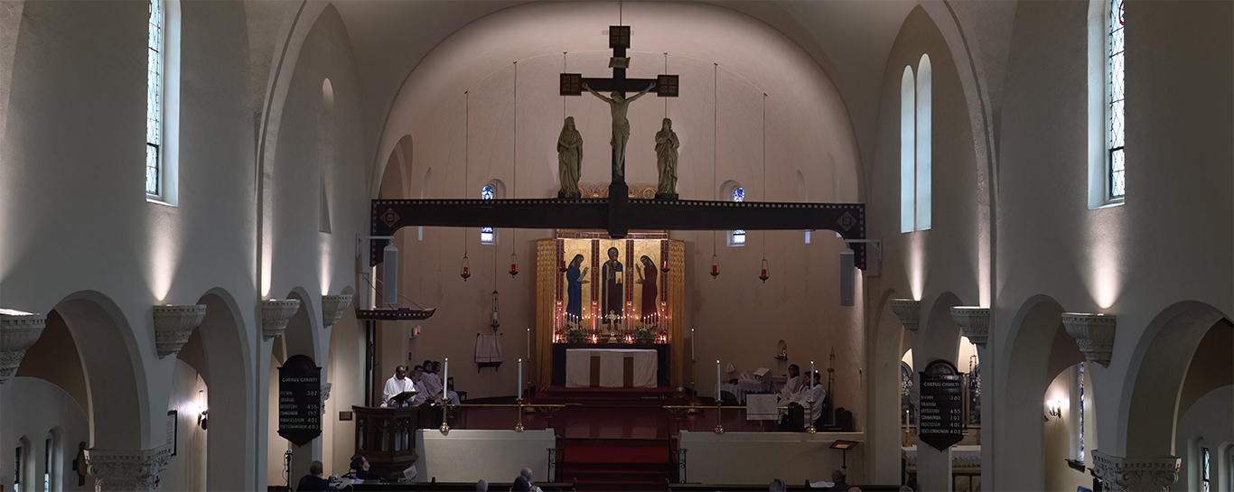 Fr Kwari gives the sermon during Corpus Christi