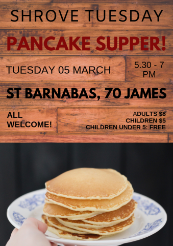 Poster of pancake supper (details in event description)