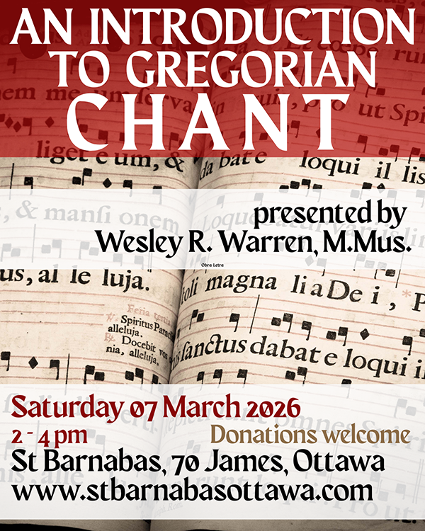 Poster for An Introduction to Gregorian Chant. (Details in event description.)