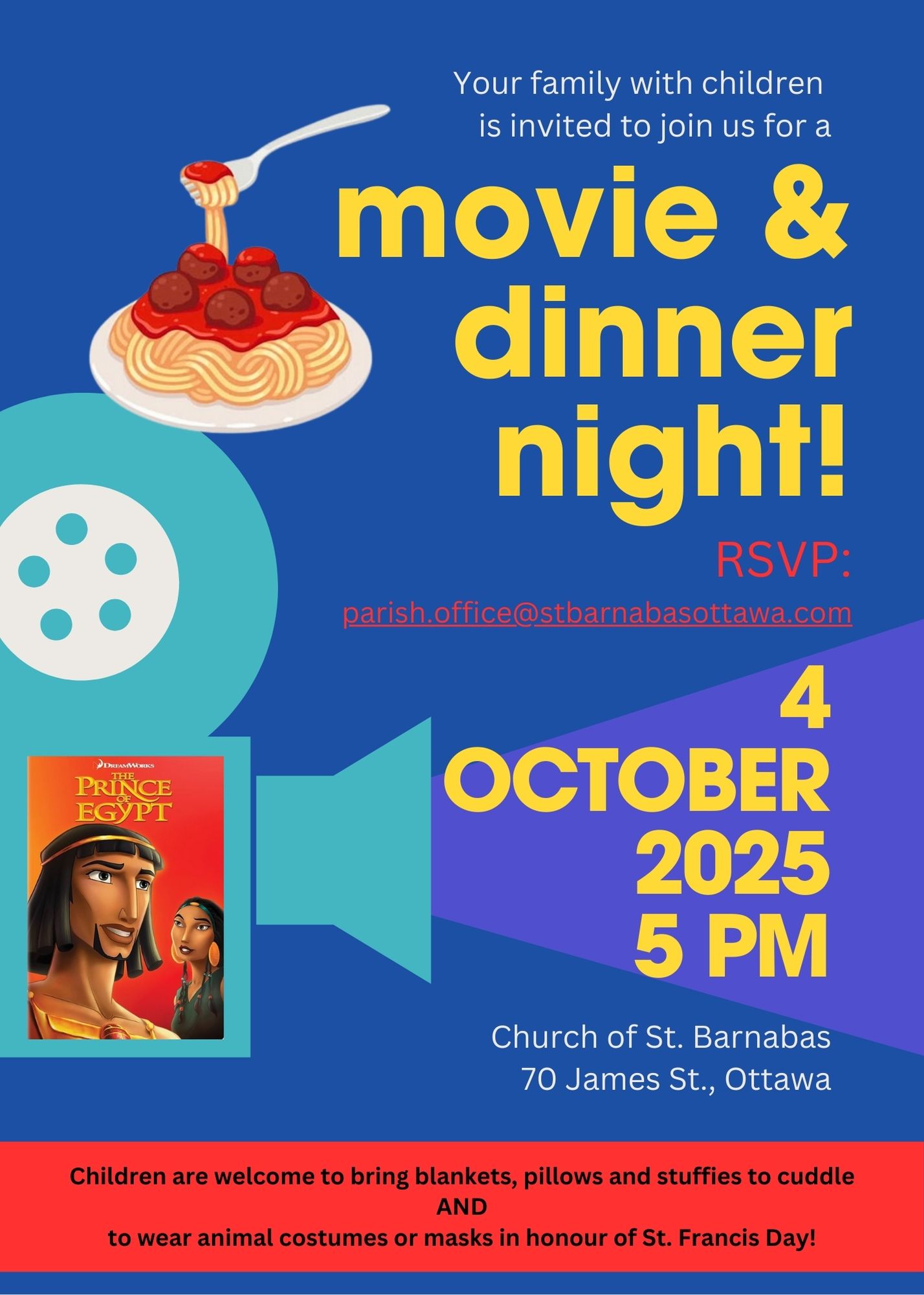 Poster for movie and dinner night. Details in description.