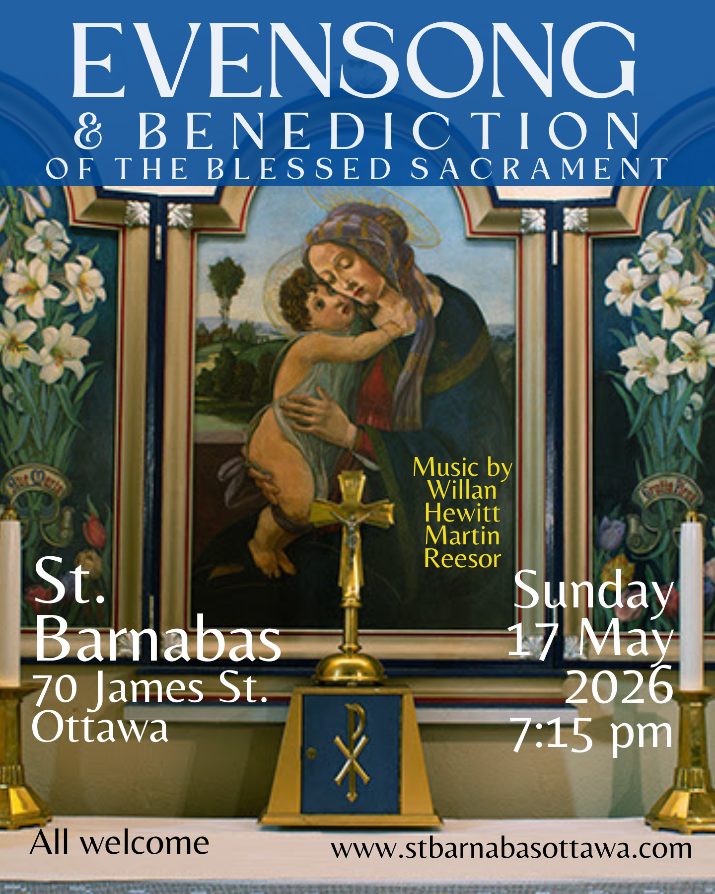 Poster for May 17 evensong. 