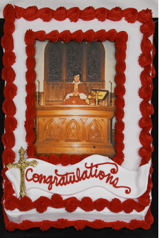 Fr Young's congratulatory cake.