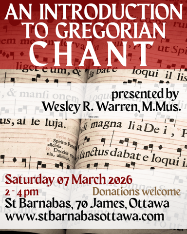 Poster for An Introduction to Gregorian Chant. (Details in event description.)